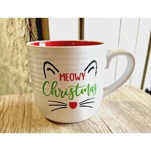 Meowy Christmas Coffee Mug Ceramic-Christmas 12oz Microwave/Dishwasher Safe